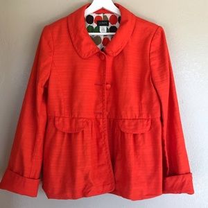 J Crew Ottoman Molly Linen Peplum Jacket
